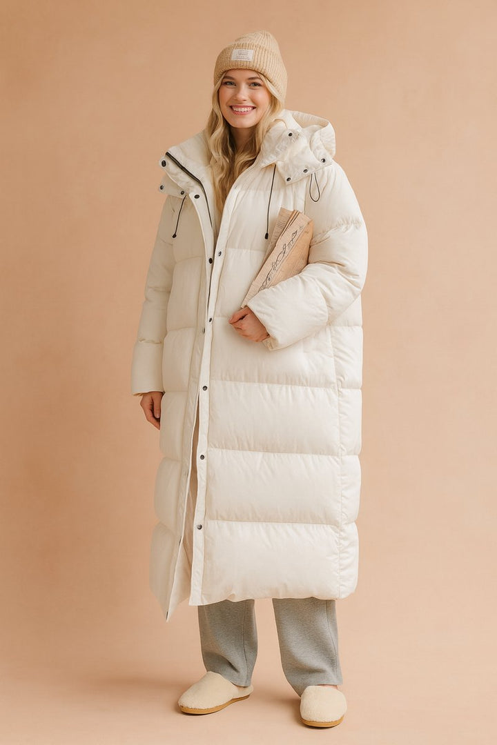 Women's Long Hooded Quilted Ladies Puffer Jacket Coat
