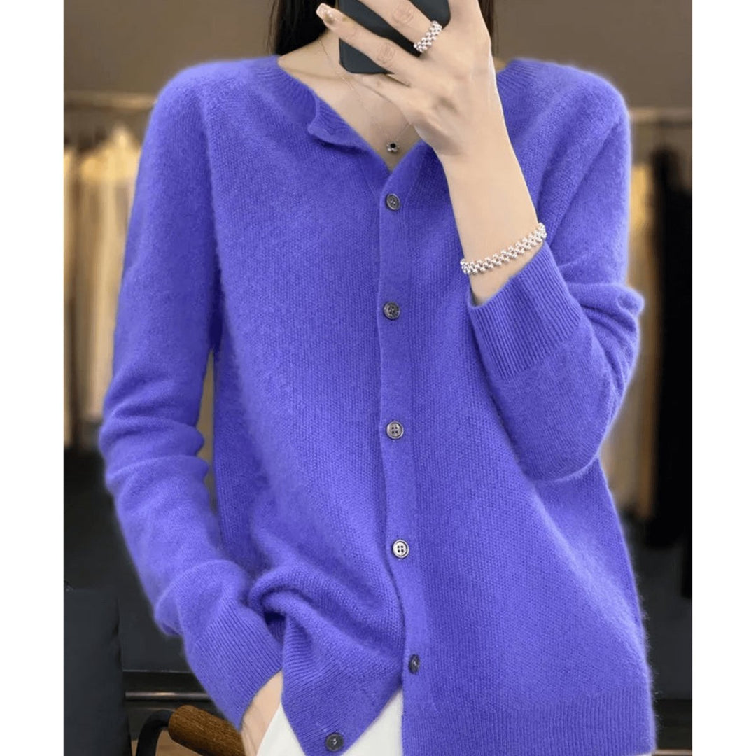 Women's Long-Sleeve Knit Button-Down Cardigan Jumper