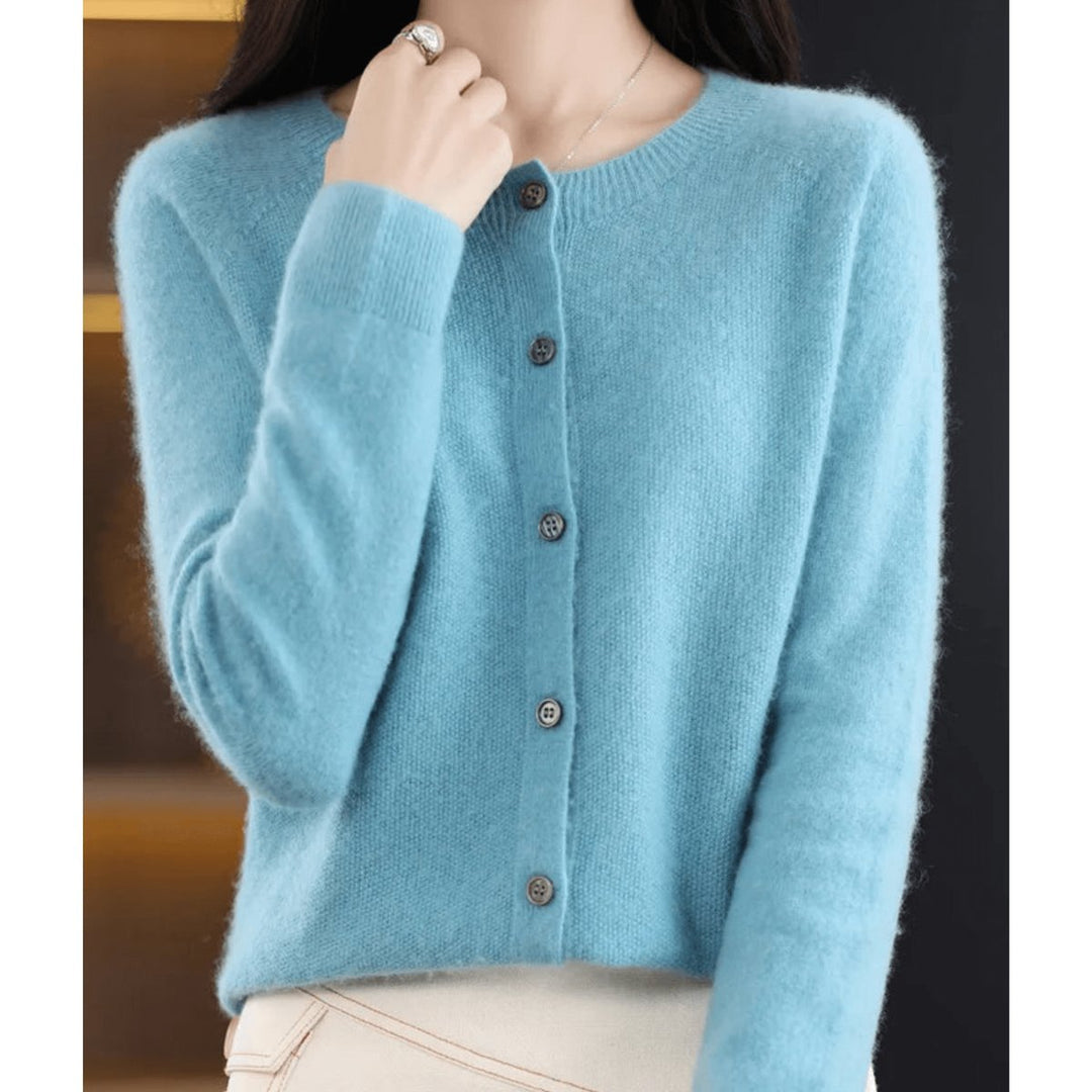 Women's Long-Sleeve Knit Button-Down Cardigan Jumper