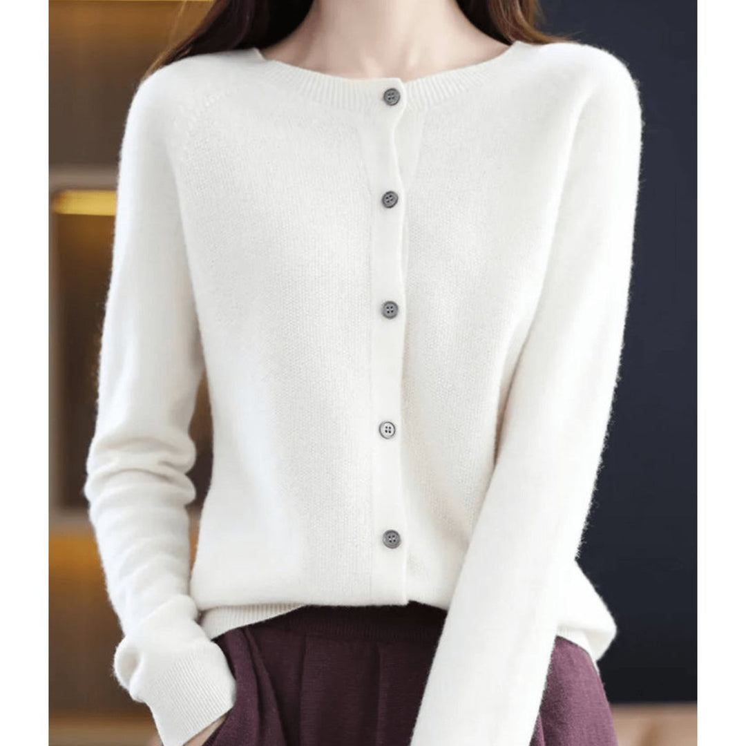 Women's Long-Sleeve Knit Button-Down Cardigan Jumper