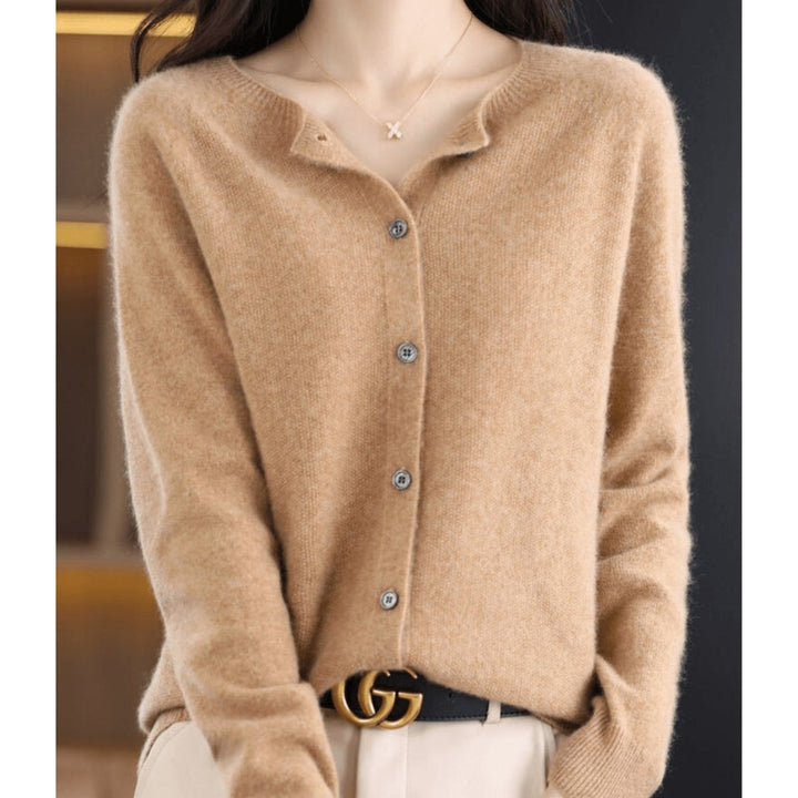 Women's Long-Sleeve Knit Button-Down Cardigan Jumper