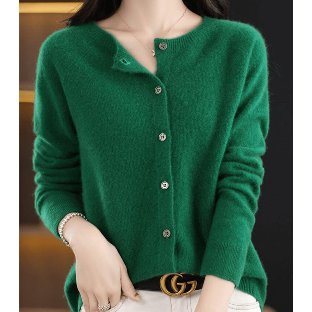 Women's Long-Sleeve Knit Button-Down Cardigan Jumper