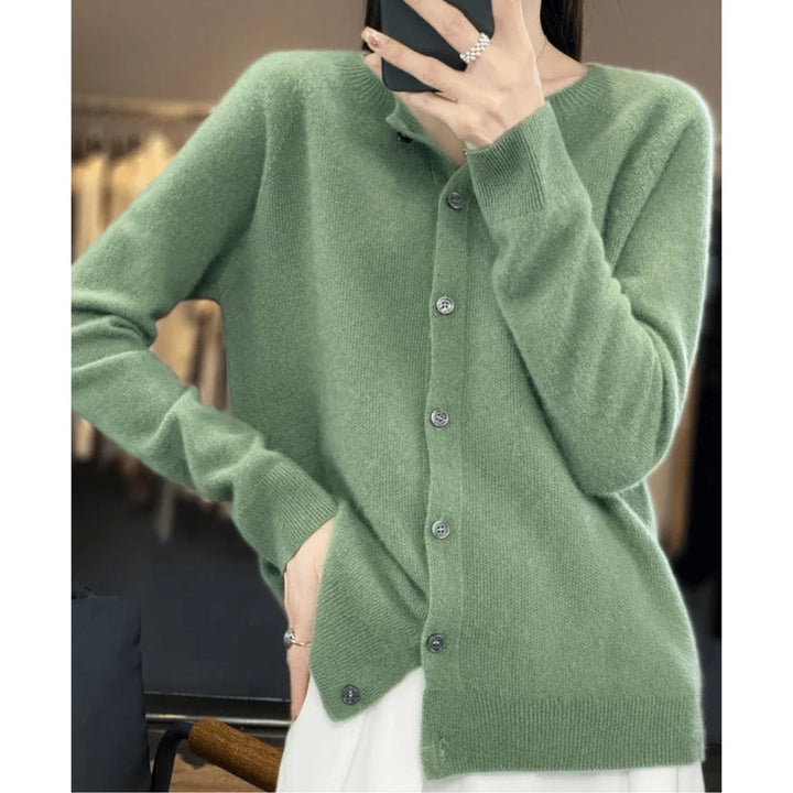 Women's Long-Sleeve Knit Button-Down Cardigan Jumper