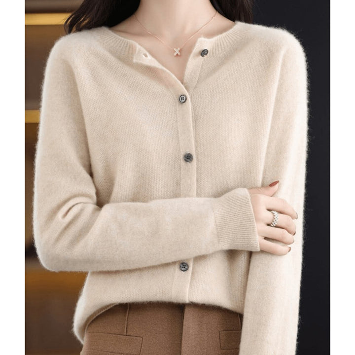 Women's Long-Sleeve Knit Button-Down Cardigan Jumper