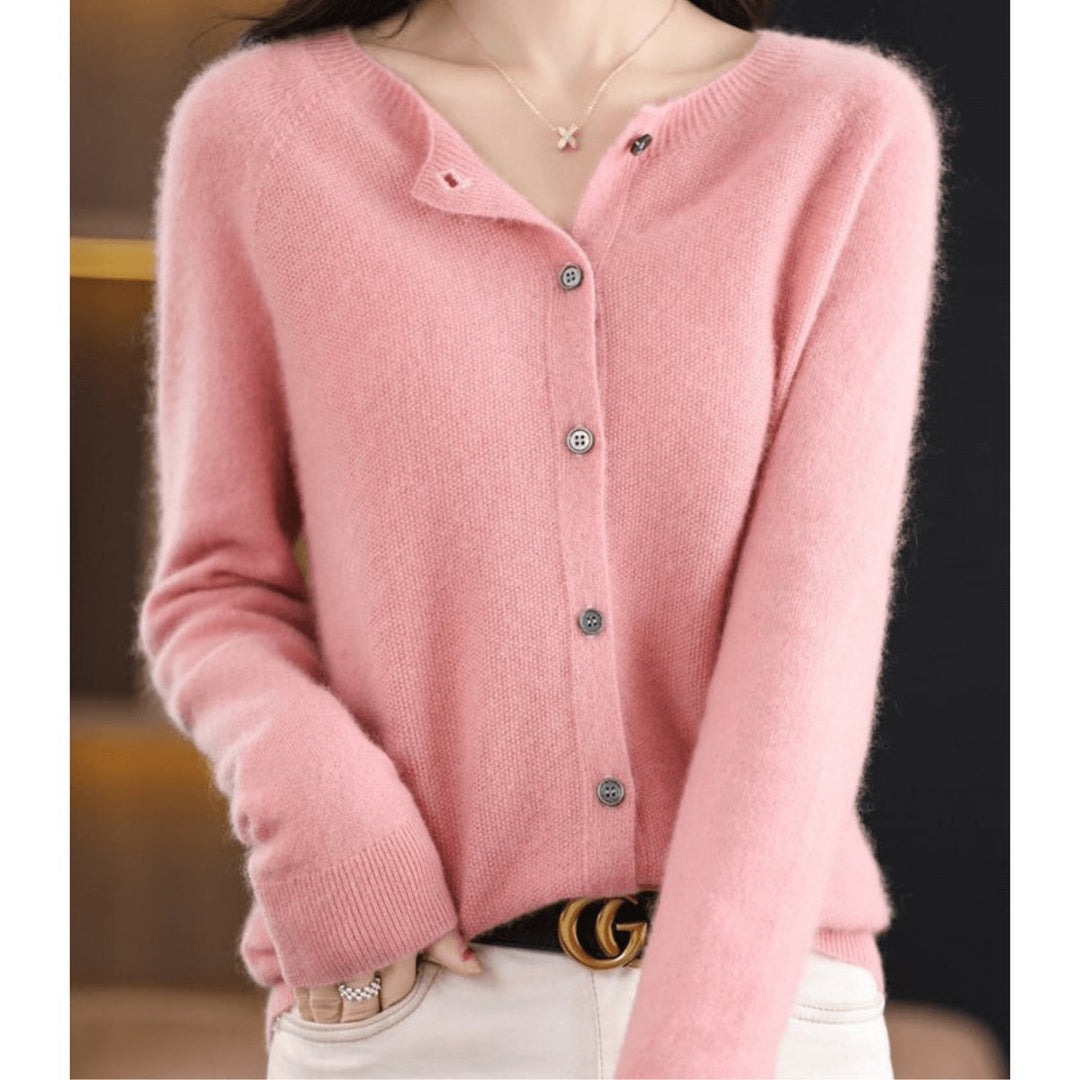 Women's Long-Sleeve Knit Button-Down Cardigan Jumper