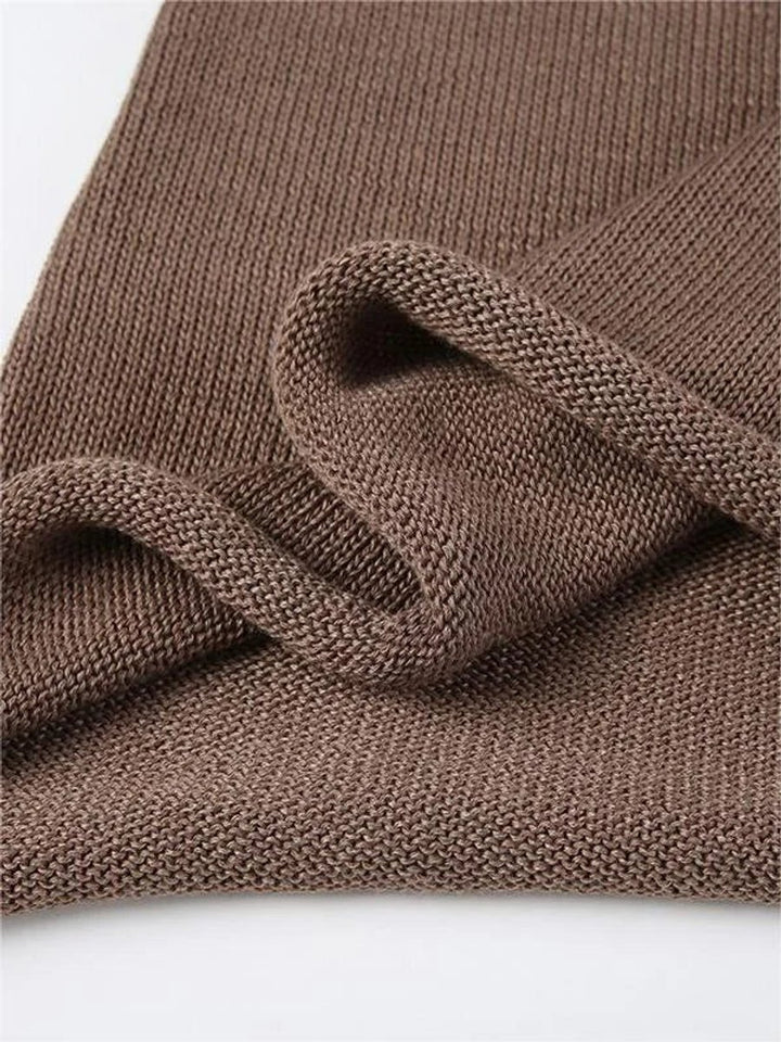 Women's Long-Sleeve Knit Open-Back Flared-Cuff Jumper Top