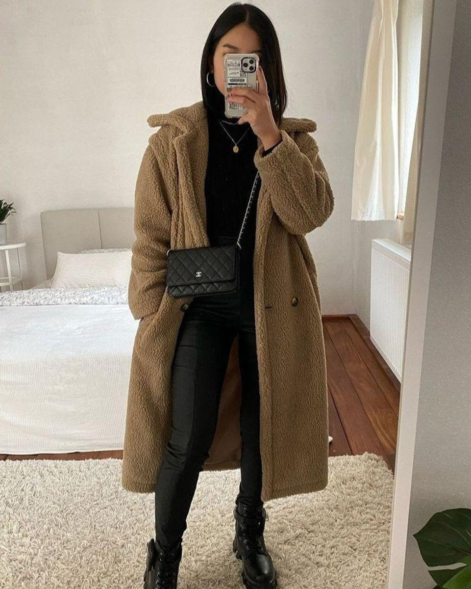 Women's Long Teddy Coat Oversized Fluffy Faux Fur Winter Coat