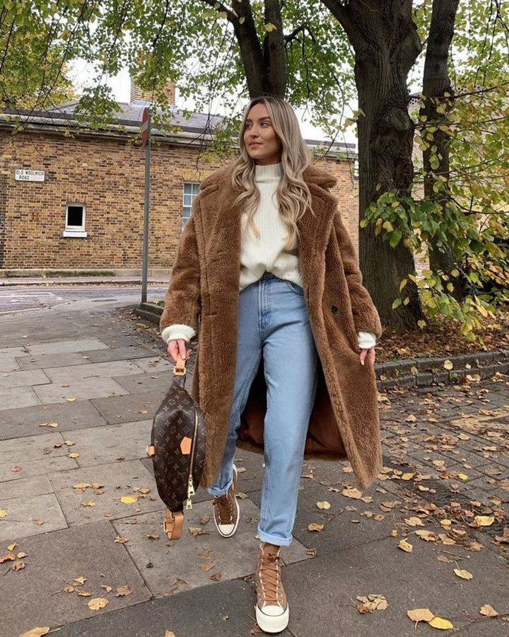 Women's Long Teddy Coat Oversized Fluffy Faux Fur Winter Coat
