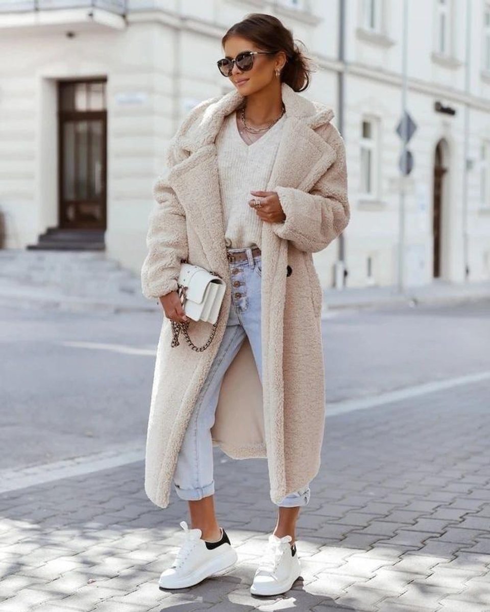 Women's Long Teddy Coat Oversized Fluffy Faux Fur Winter Coat