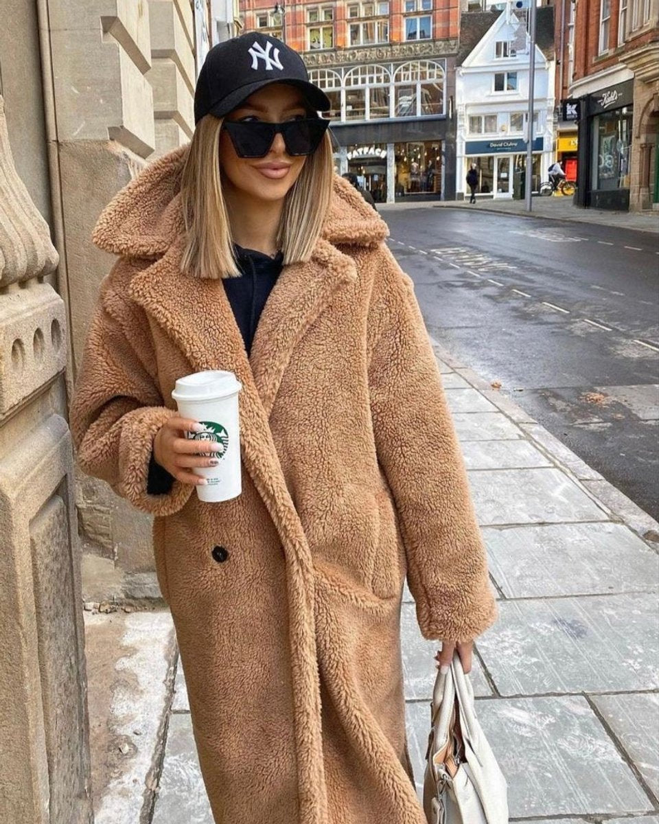 Women's Long Teddy Coat Oversized Fluffy Faux Fur Winter Coat