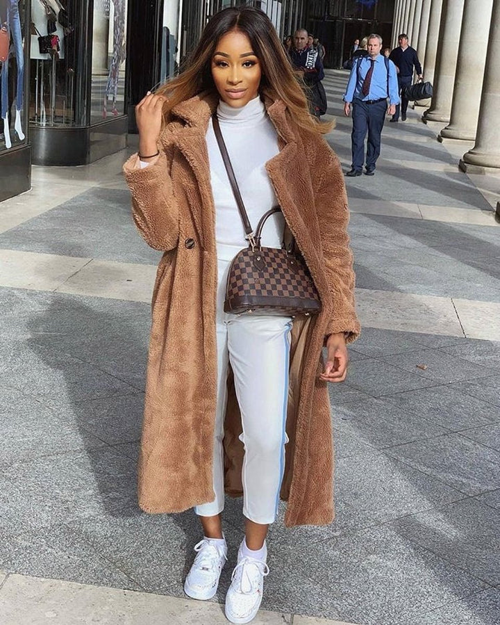 Women's Long Teddy Coat Oversized Fluffy Faux Fur Winter Coat