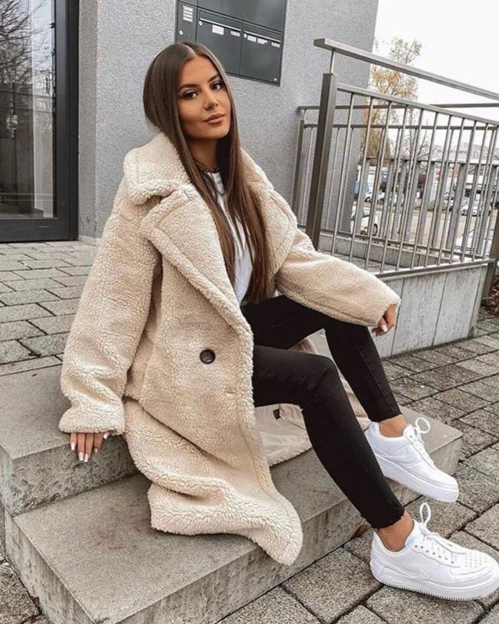 Women's Long Teddy Coat Oversized Fluffy Faux Fur Winter Coat