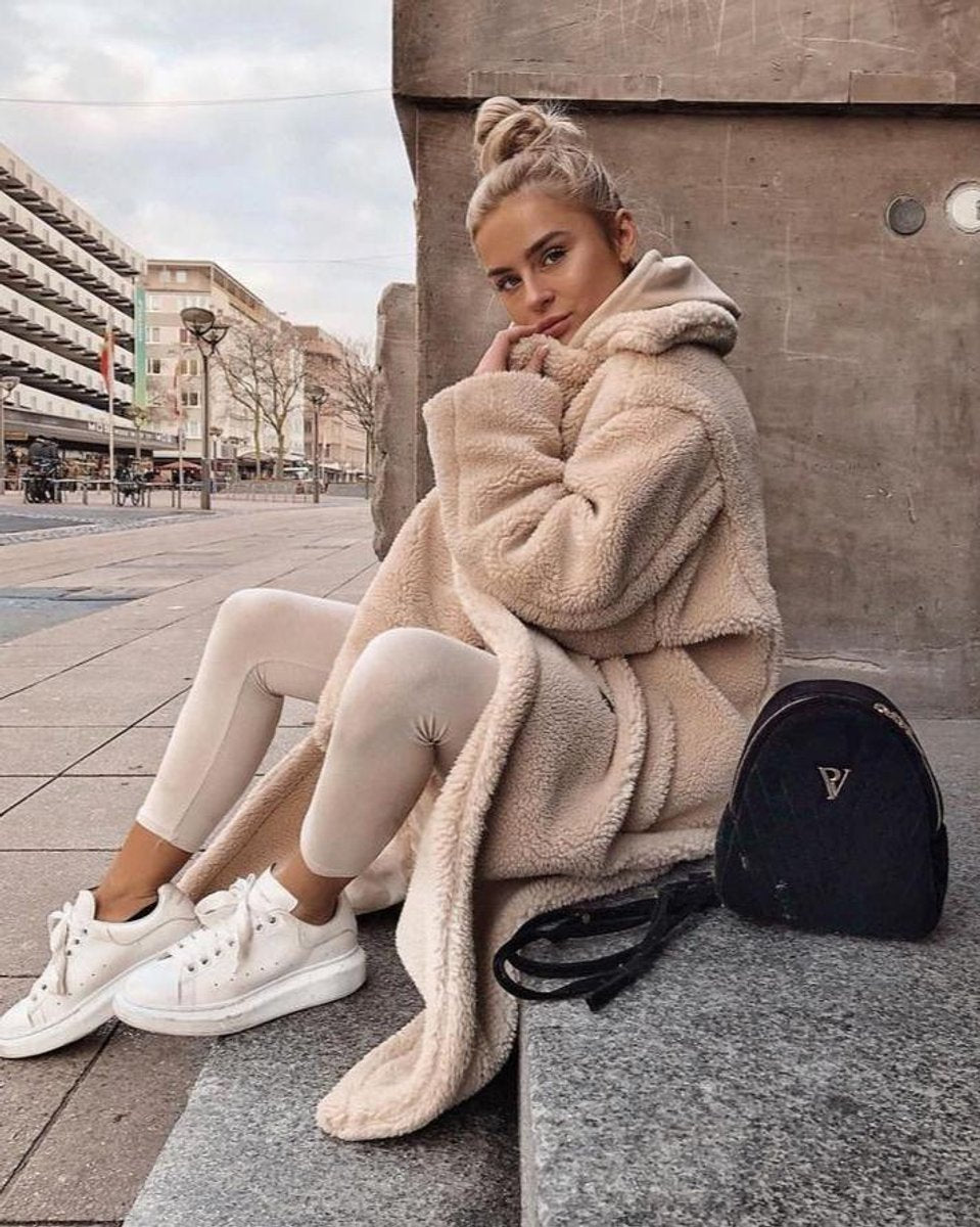 Women's Long Teddy Coat Oversized Fluffy Faux Fur Winter Coat