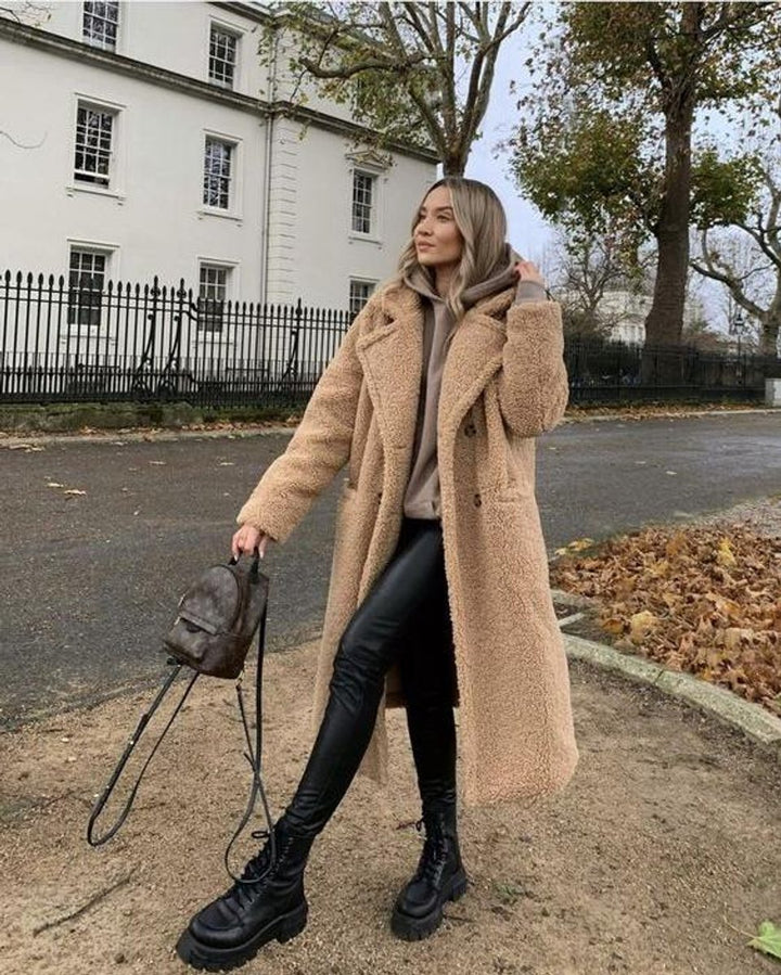 Women's Long Teddy Coat Oversized Fluffy Faux Fur Winter Coat