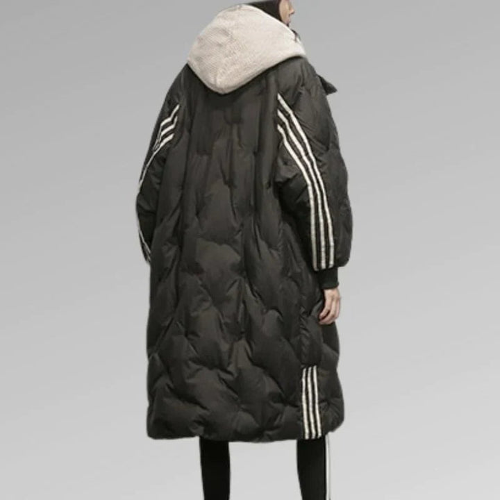 Women's Longline Quilted Hooded Puffer Coat Ladies Winter Jacket