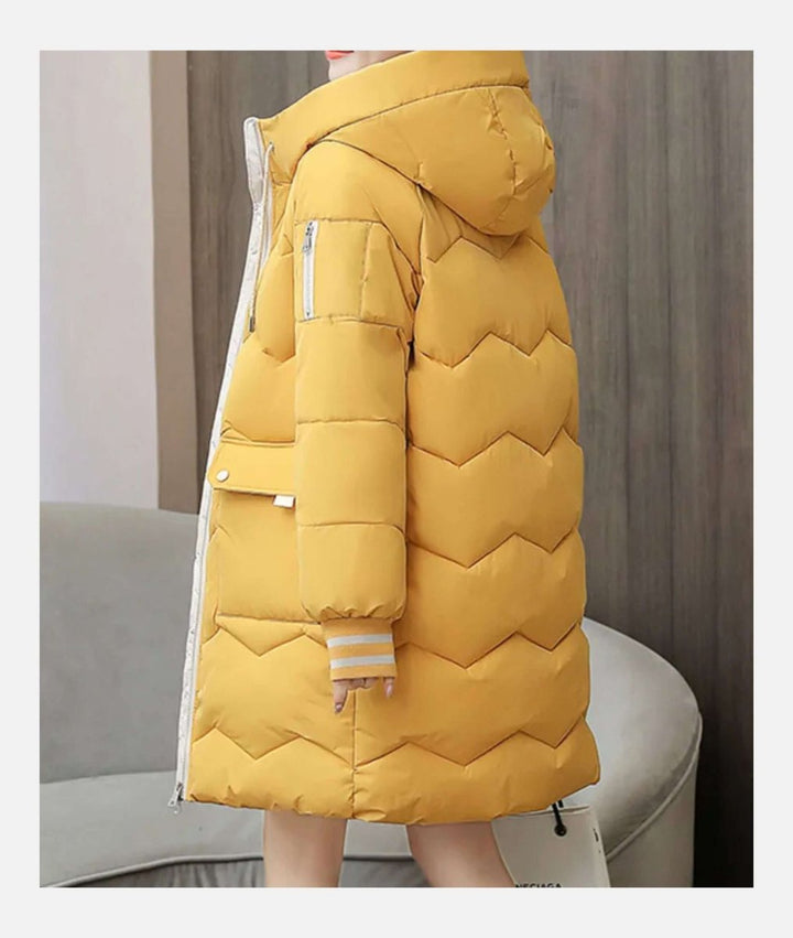 Women's Longline Quilted Hooded Puffer Jacket Ladies Winter Coat