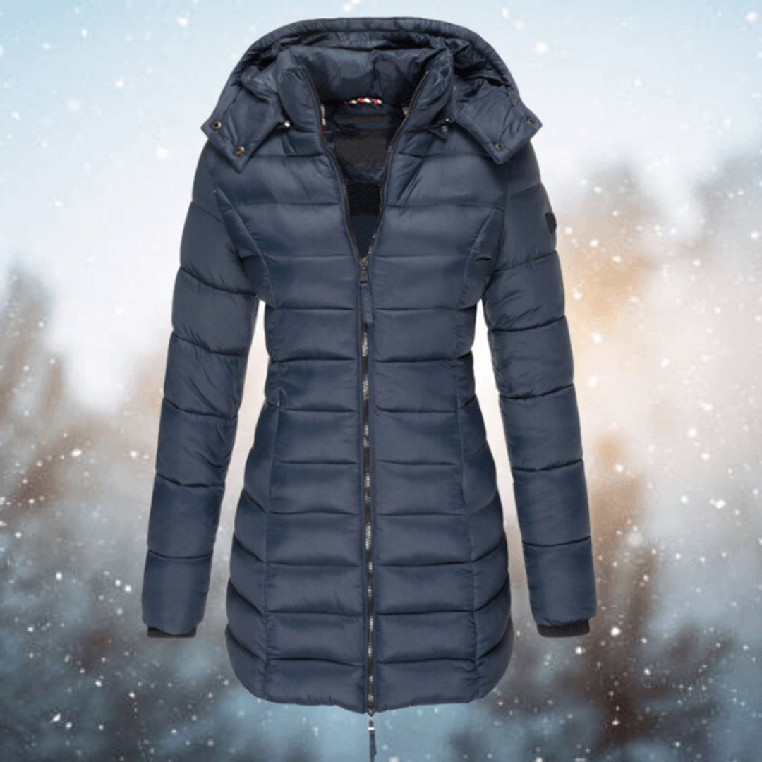 Women's Longline Quilted Ladies Puffer Jacket Hooded Coat