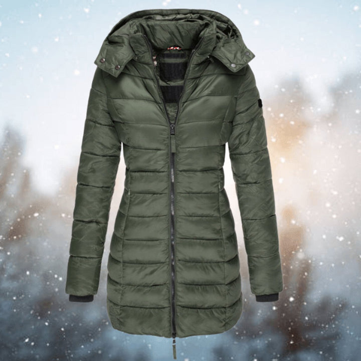 Women's Longline Quilted Ladies Puffer Jacket Hooded Coat