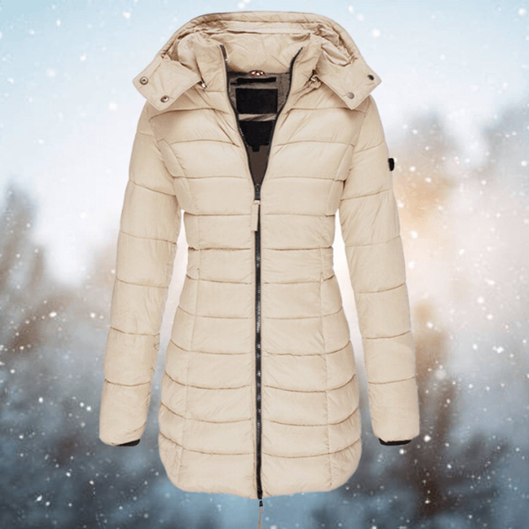 Women's Longline Quilted Ladies Puffer Jacket Hooded Coat