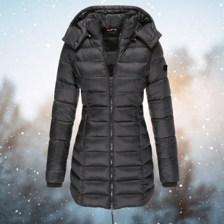 Women's Longline Quilted Ladies Puffer Jacket Hooded Coat
