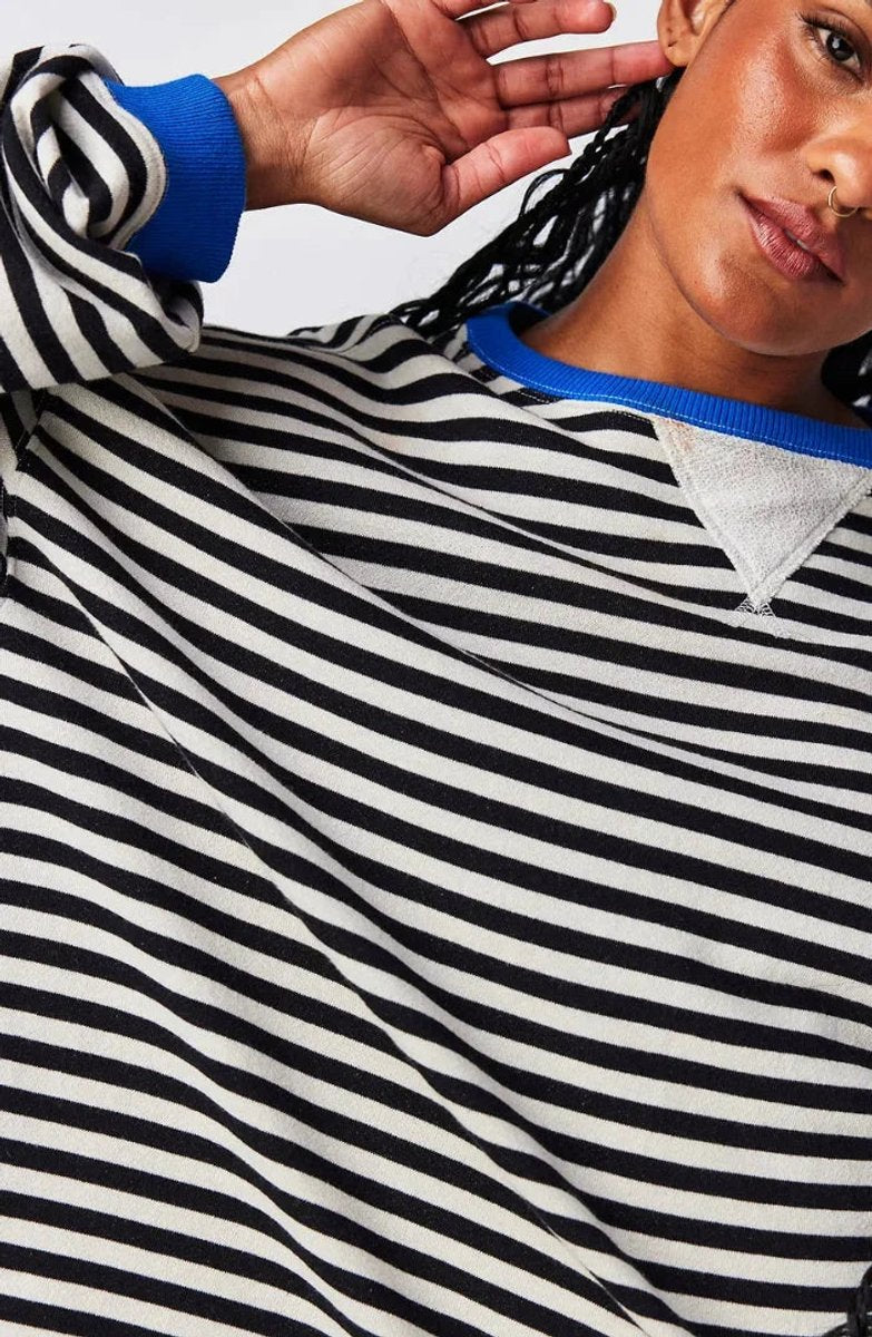Women's Loose-Fit Striped Knitted Jumper Oversized Long-Sleeve Top
