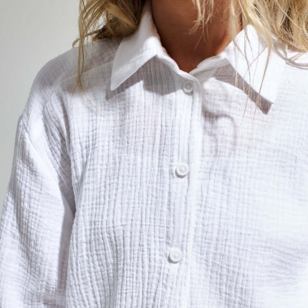 Women's Loose Long Sleeve Blouse Button-Up Casual Shirt