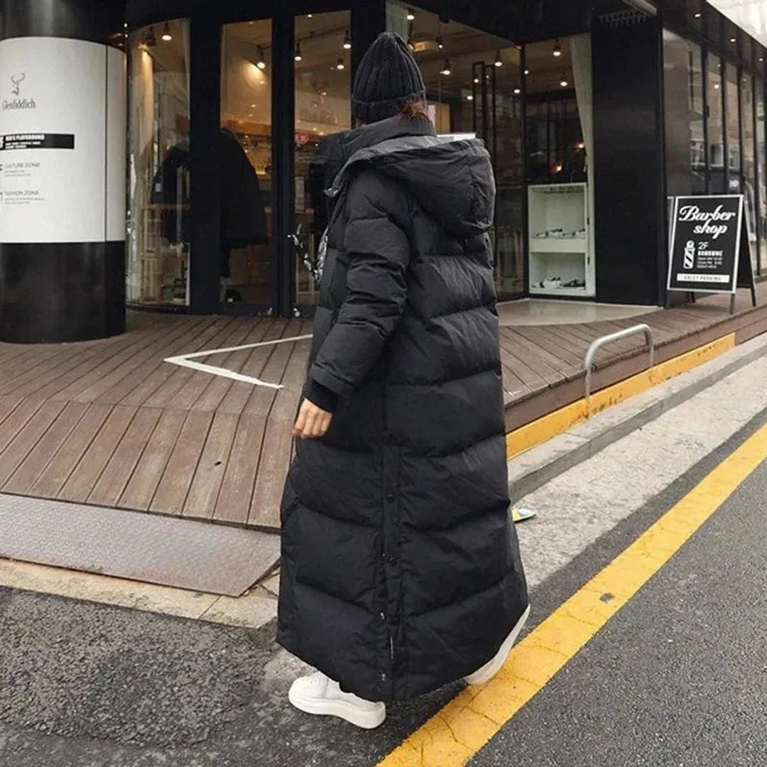 Women's Maxi Hooded Ladies Puffer Jacket Long Padded Coat