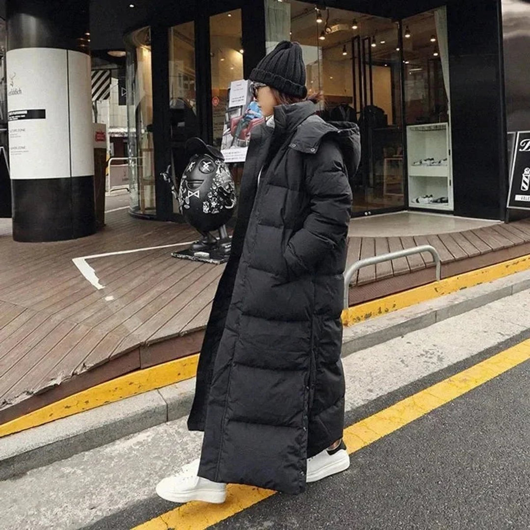Women's Maxi Hooded Ladies Puffer Jacket Long Padded Coat