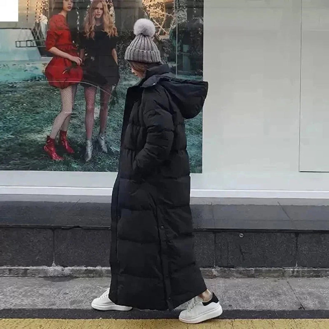Women's Maxi Hooded Ladies Puffer Jacket Long Padded Coat