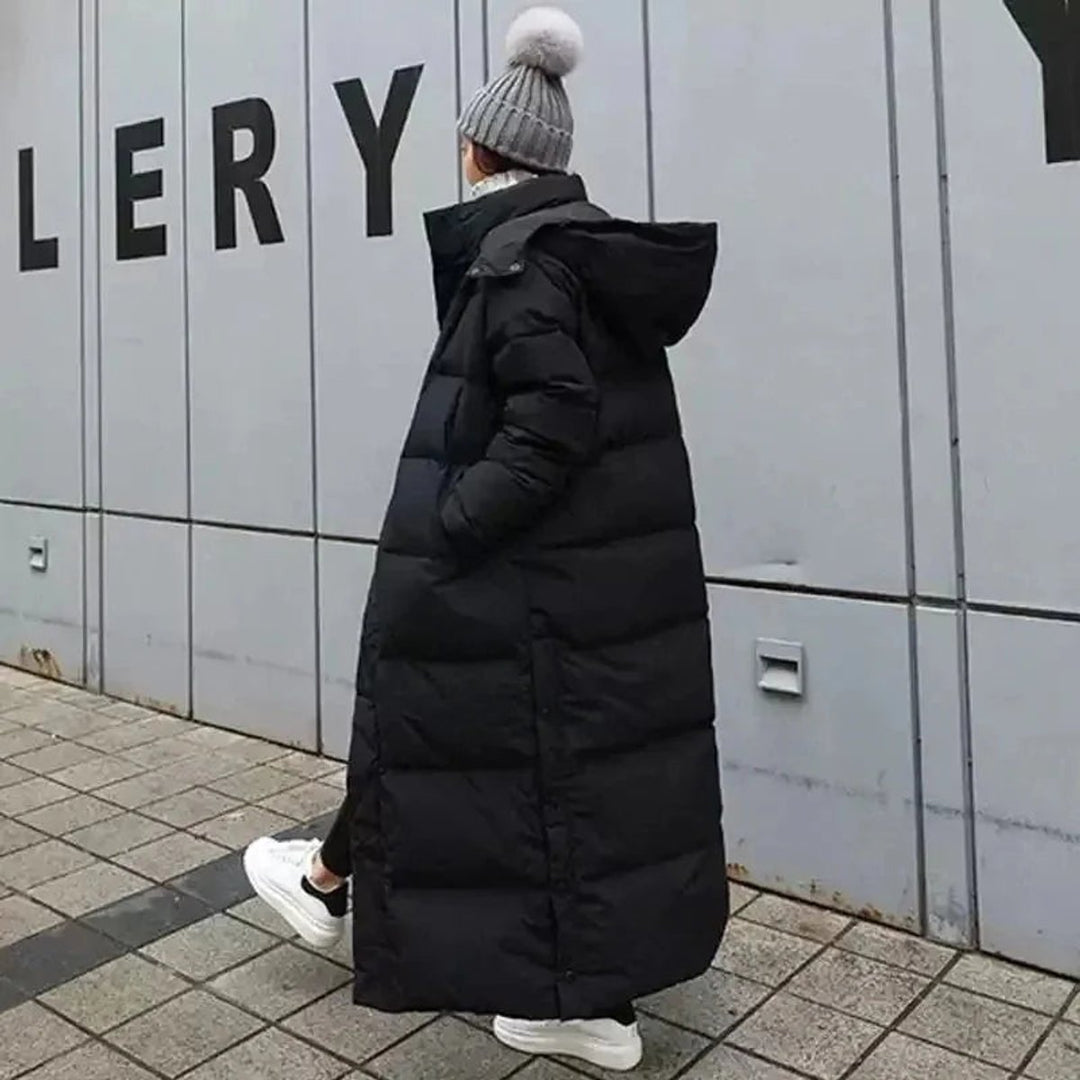 Women's Maxi Hooded Ladies Puffer Jacket Long Padded Coat
