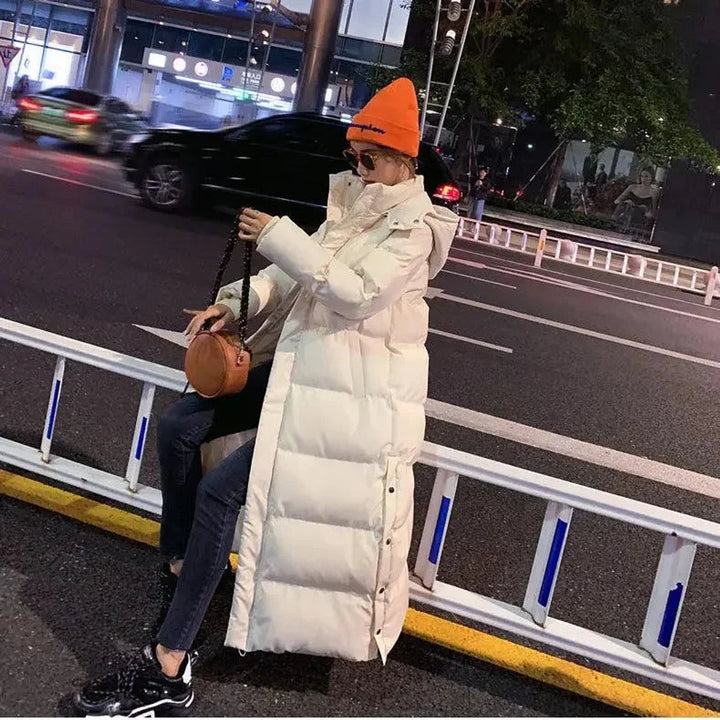 Women's Maxi Hooded Ladies Puffer Jacket Long Padded Coat