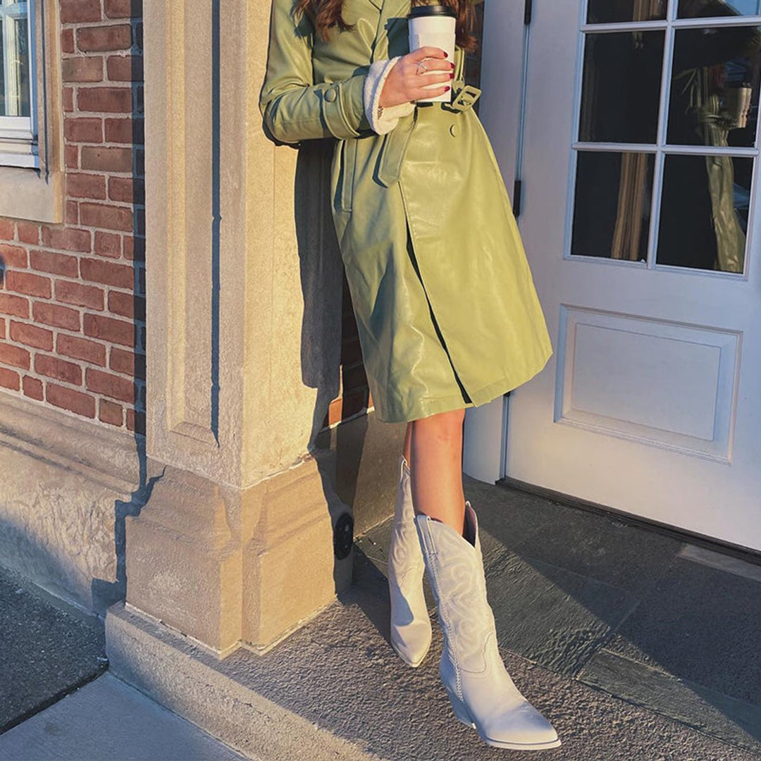 Women's Metallic Knee-High Heeled Cowboy Western Boots