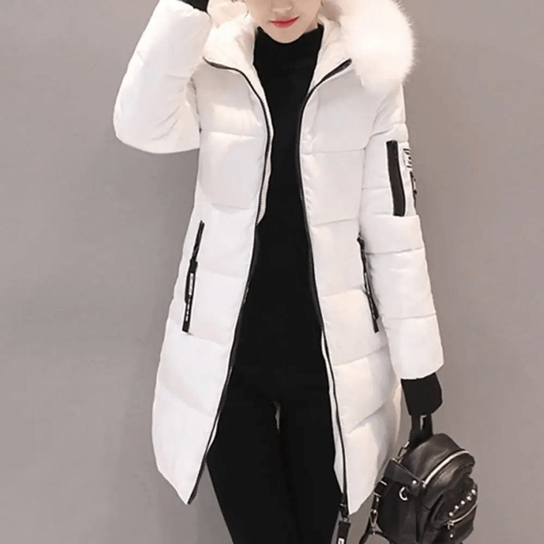 Women's Mid-Length Hooded Ladies Puffer Jacket Windproof Coat