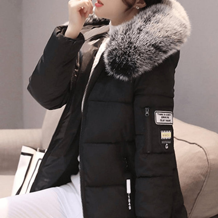 Women's Mid-Length Hooded Ladies Puffer Jacket Windproof Coat
