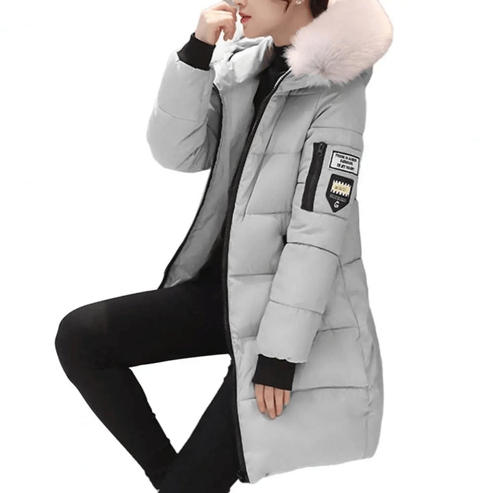 Women's Mid-Length Hooded Ladies Puffer Jacket Windproof Coat