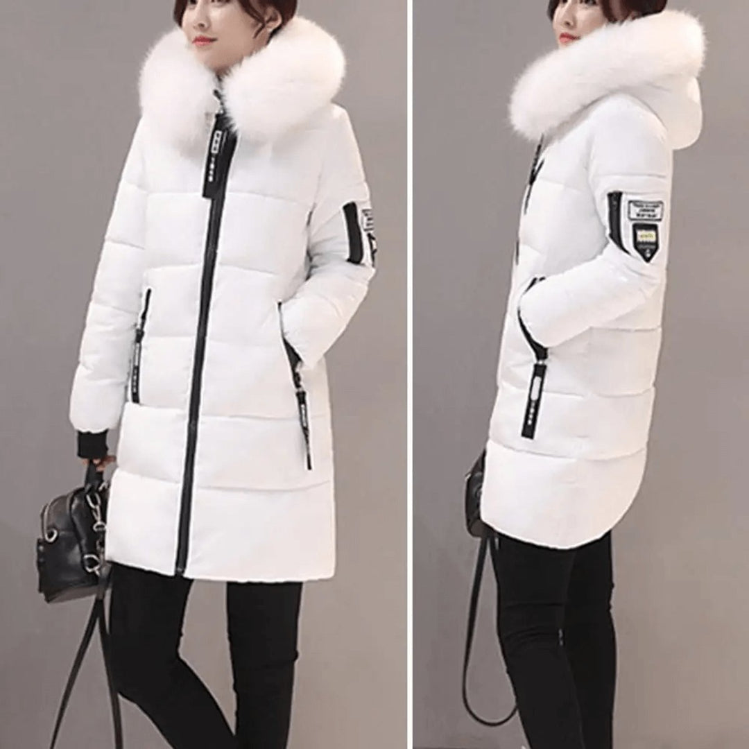 Women's Mid-Length Hooded Ladies Puffer Jacket Windproof Coat