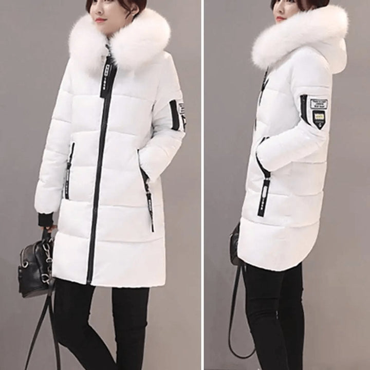 Women's Mid-Length Hooded Ladies Puffer Jacket Windproof Coat
