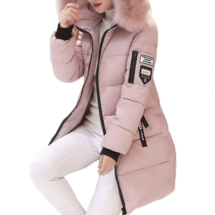 Women's Mid-Length Hooded Ladies Puffer Jacket Windproof Coat