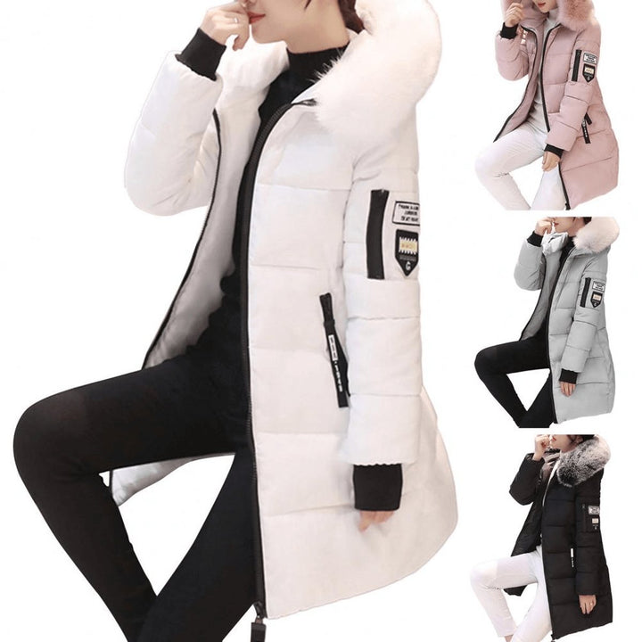 Women's Mid-Length Hooded Ladies Puffer Jacket Windproof Coat
