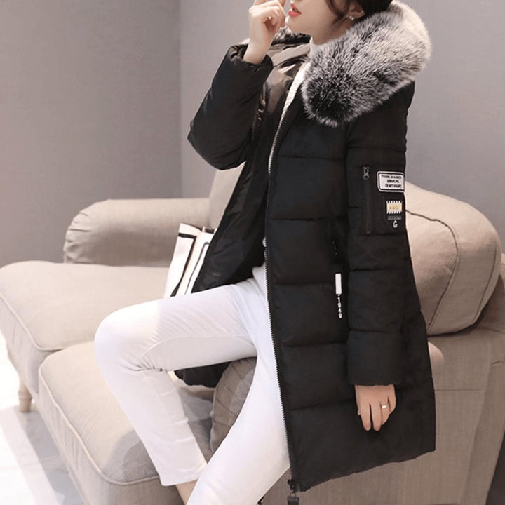 Women's Mid-Length Hooded Ladies Puffer Jacket Windproof Coat
