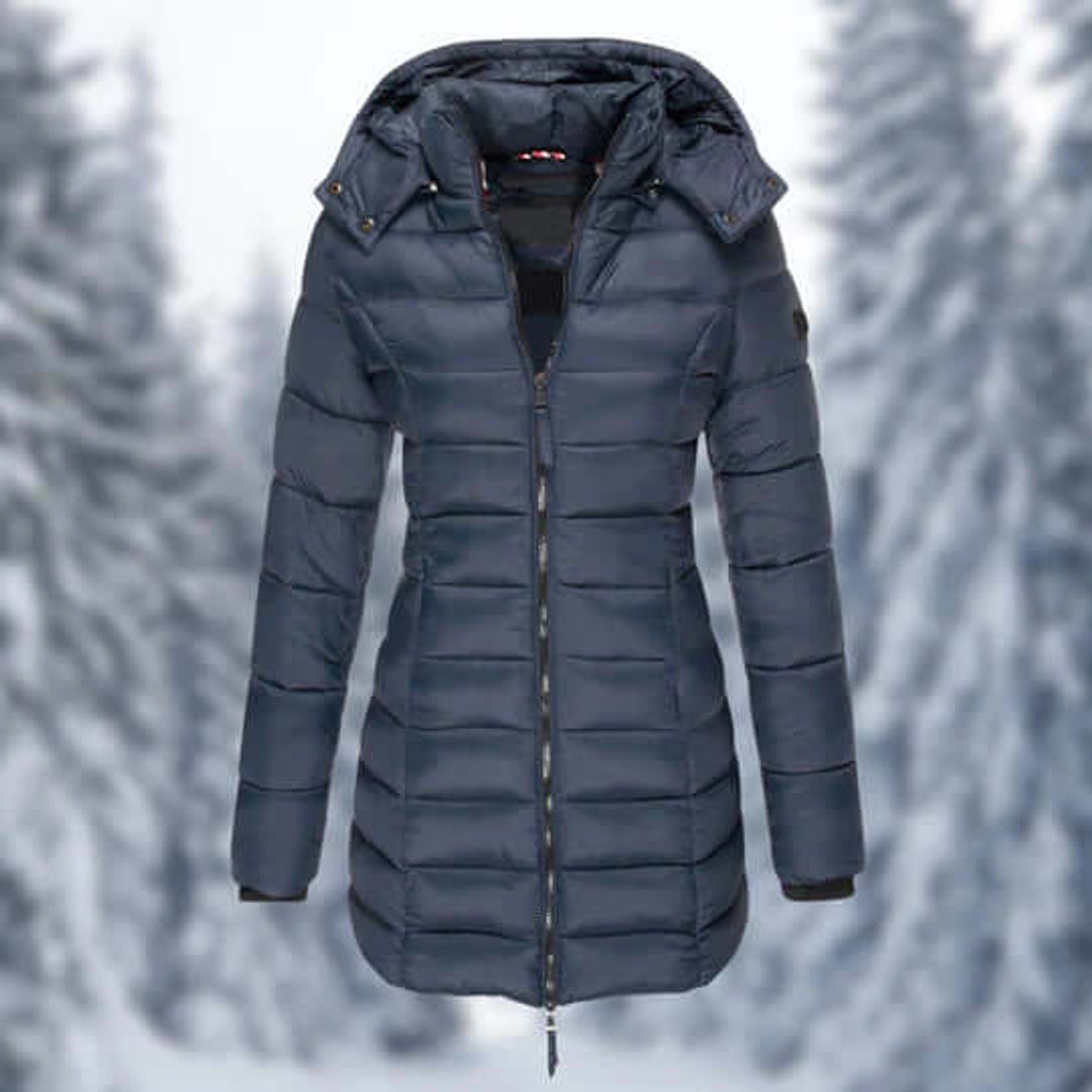 Women's Mid-Length Quilted Ladies Puffer Jacket Detachable Hood