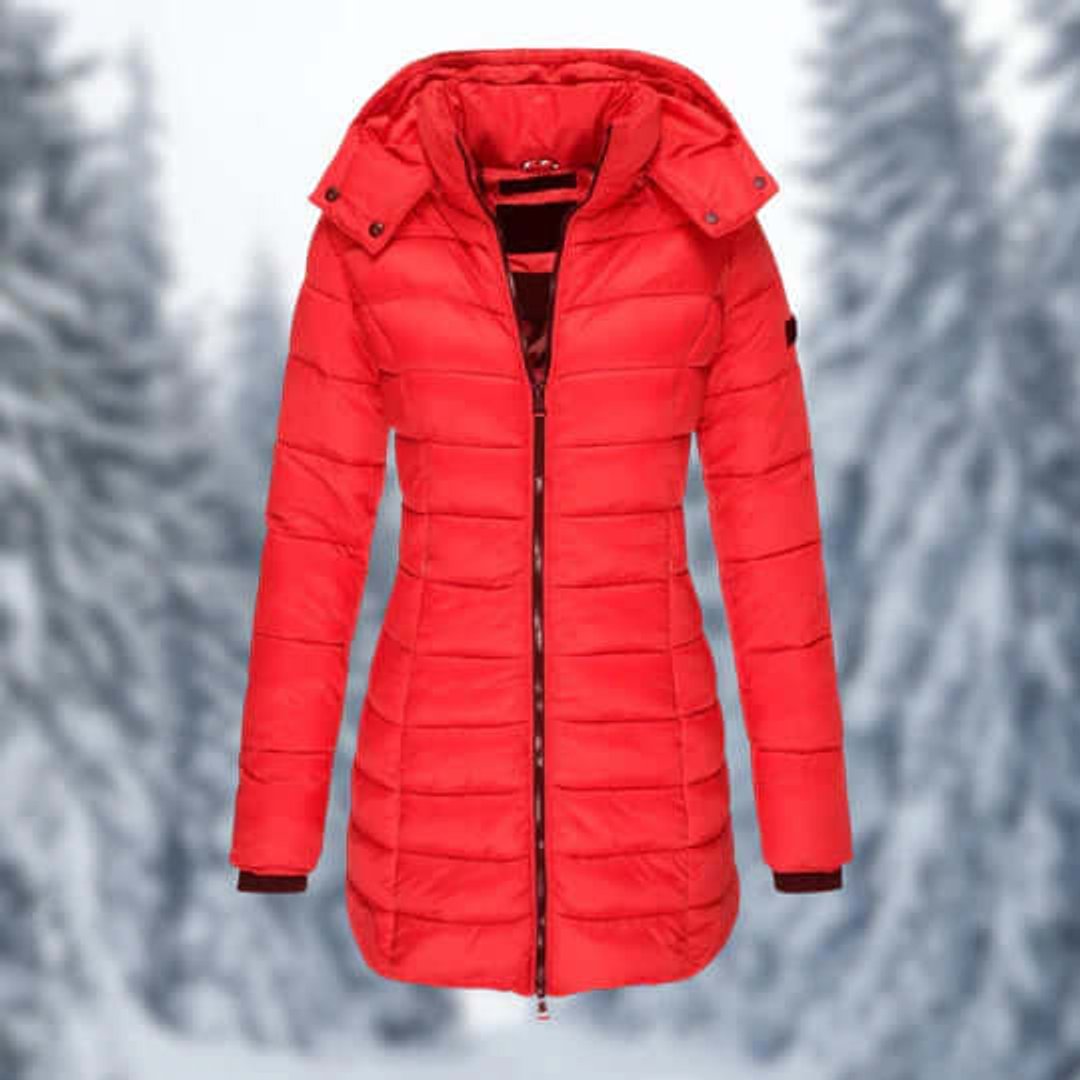 Women's Mid-Length Quilted Ladies Puffer Jacket Detachable Hood