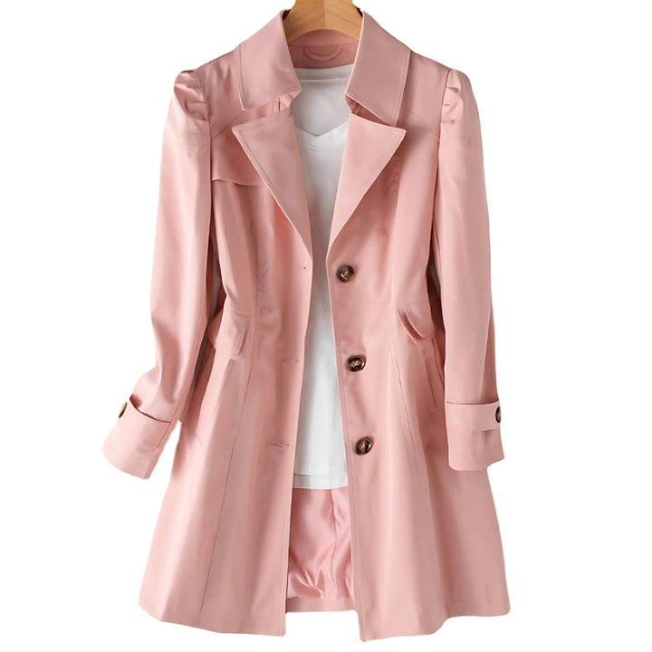 Women's Mid-Length Single-Breasted Trench Coat Relaxed Fit