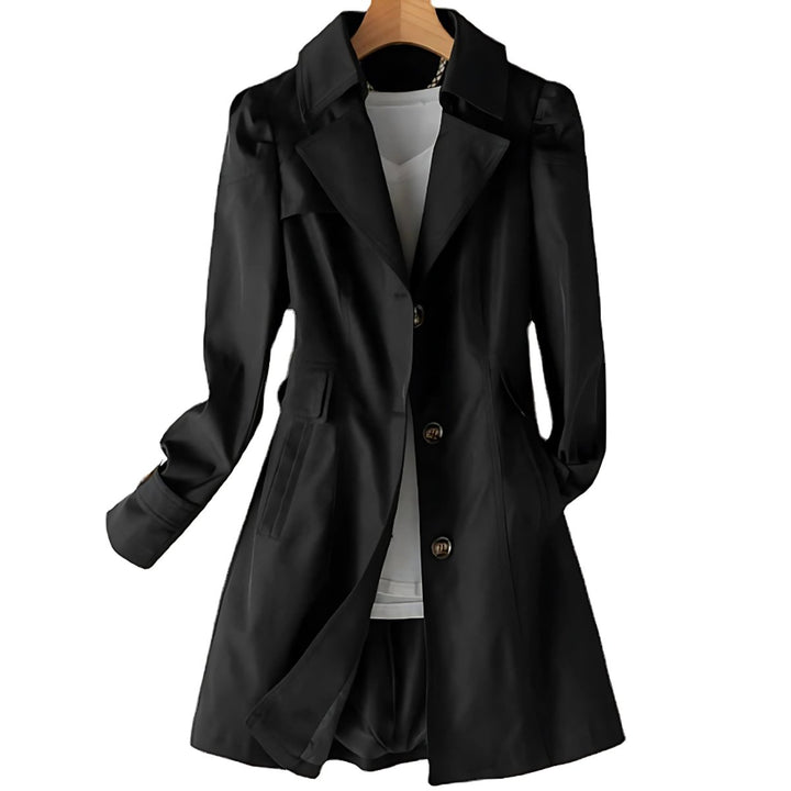 Women's Mid-Length Single-Breasted Trench Coat Relaxed Fit