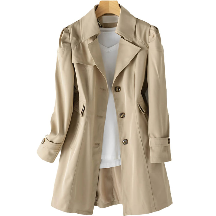 Women's Mid-Length Single-Breasted Trench Coat Relaxed Fit