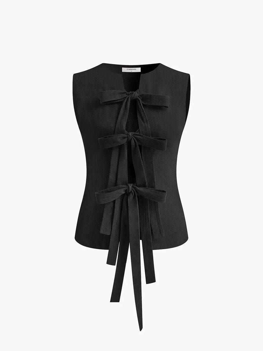 Women's Open-Back Tie Sleeveless Blouse Top