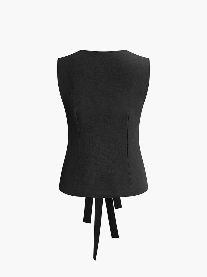 Women's Open-Back Tie Sleeveless Blouse Top