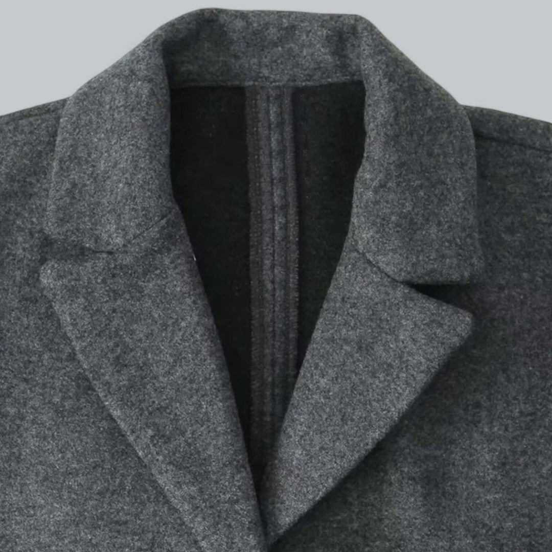 Women's Open Front Longline Wool Coat Elegant Trench