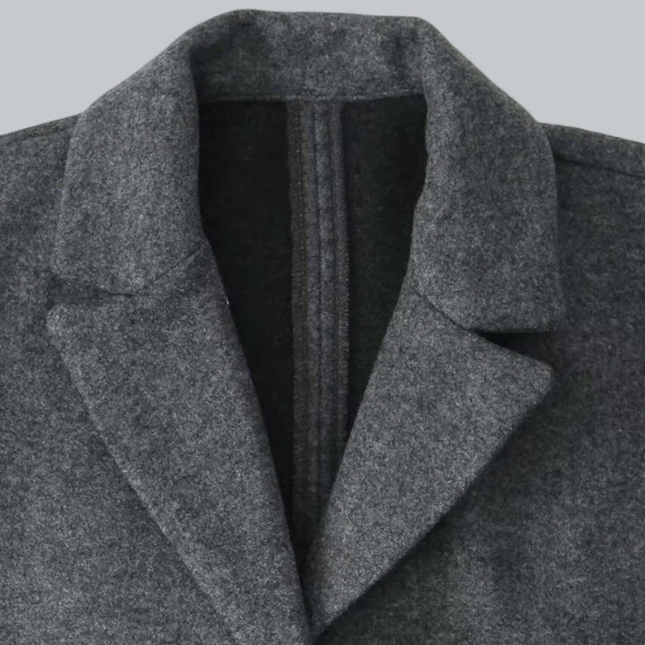Women's Open Front Longline Wool Coat Elegant Trench