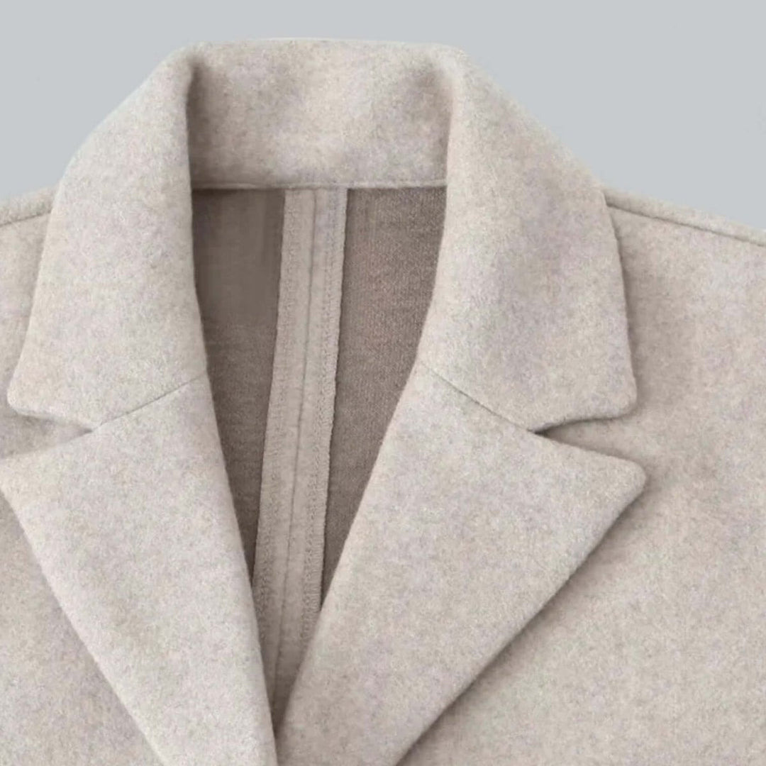 Women's Open Front Longline Wool Coat Elegant Trench